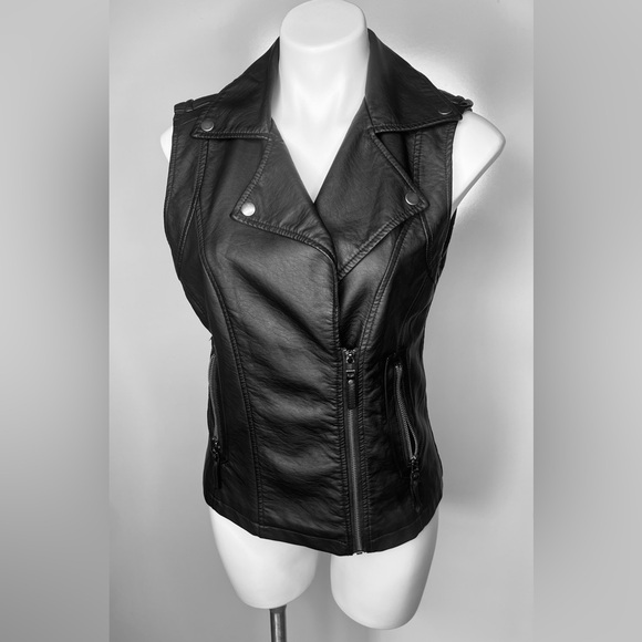 MAX STUDIO Zipper V-Neck Vest POLYURETHANE Jacket Size Small NWT - Picture 2 of 16